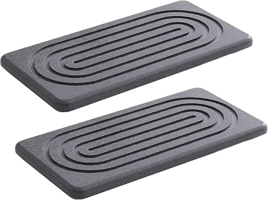 2Pieces Natural Water Absorbing Stone Soap Holder Tray for Bathroom Countertop and Sink Organization Counter Top Natural Diatomite Bath Tray