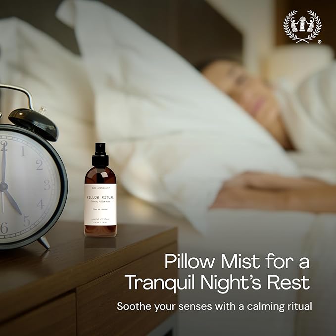 Muse Apothecary Pillow Ritual - Aromatic, Calming and Relaxing Pillow Mist, Linen and Fabric Spray - Infused with Natural Aromatherapy Essential Oils - 4 oz, Bergamot + French Lavender + Sandalwood