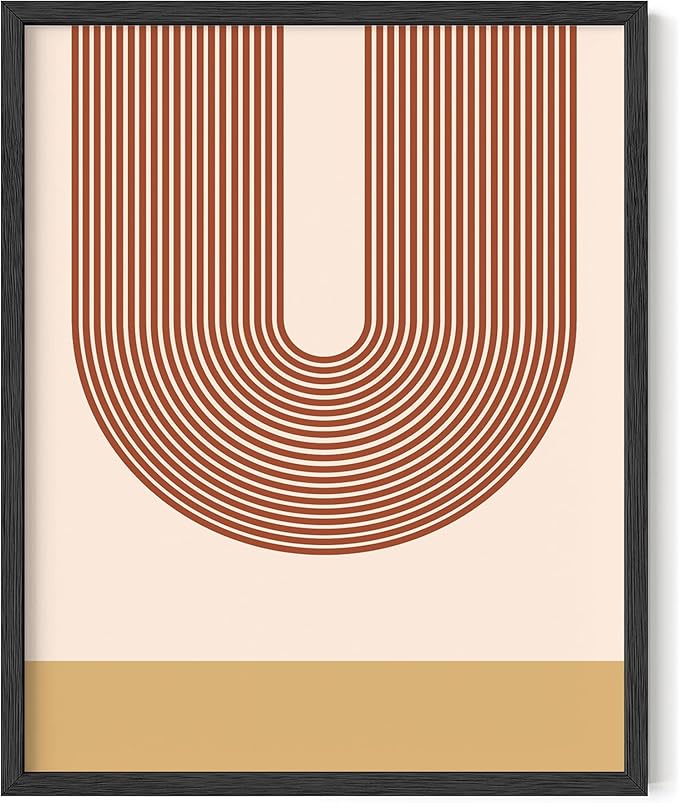 Y2K BOO Continuous Line Face UNFRAMED Wall Art Abstract Portrait Organic Shapes Earth Tones Terracotta Mid Century Modern 16x20 Inch Heavyweight Paper Studio Decor