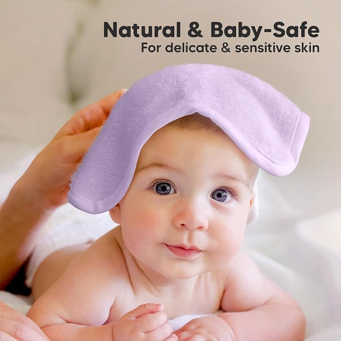 KeaBabies Baby Hooded Towel and Baby Washcloths for Newborn, Kids - Soft Bath Towels with Hood for Toddlers - Soft, Absorbent Infant Bath Cloth and Face Washcloths for Boys, Girls