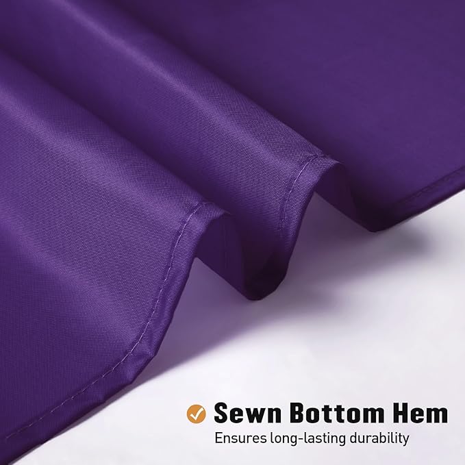 MitoVilla Long Fabric Shower Curtain Liner, Soft & Lightweight Shower Curtain Liner for Hotel, Machine Washable, Waterproof, 72x78 Inch, Purple