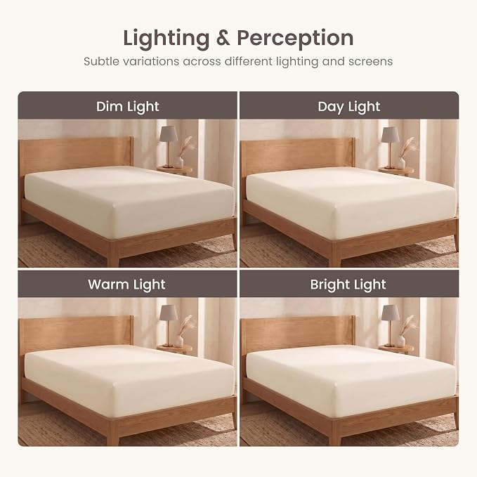 BIOWEAVES 100% Organic Cotton 1 Twin XL Fitted Sheet Only | 300 Thread Count Sateen Weave GOTS Certified with Deep Pocket - Undyed Natural