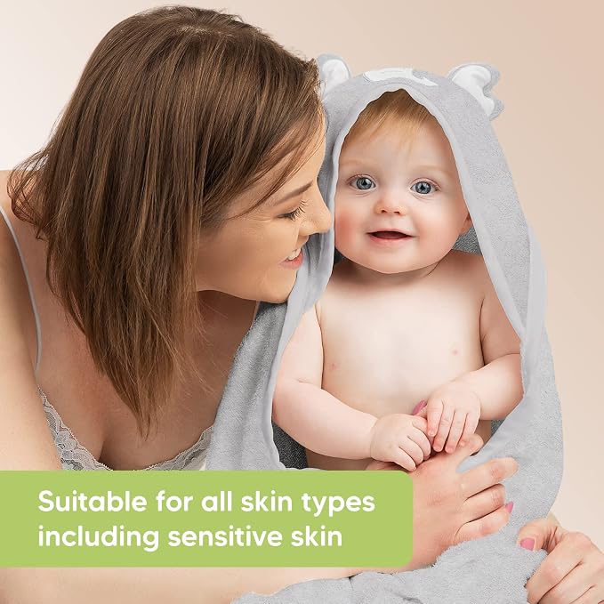 KeaBabies Baby Hooded Towel and Organic Baby Washcloths - Baby Towel, Toddler Towels - Soft Baby Wash Cloths for Newborn, Kids