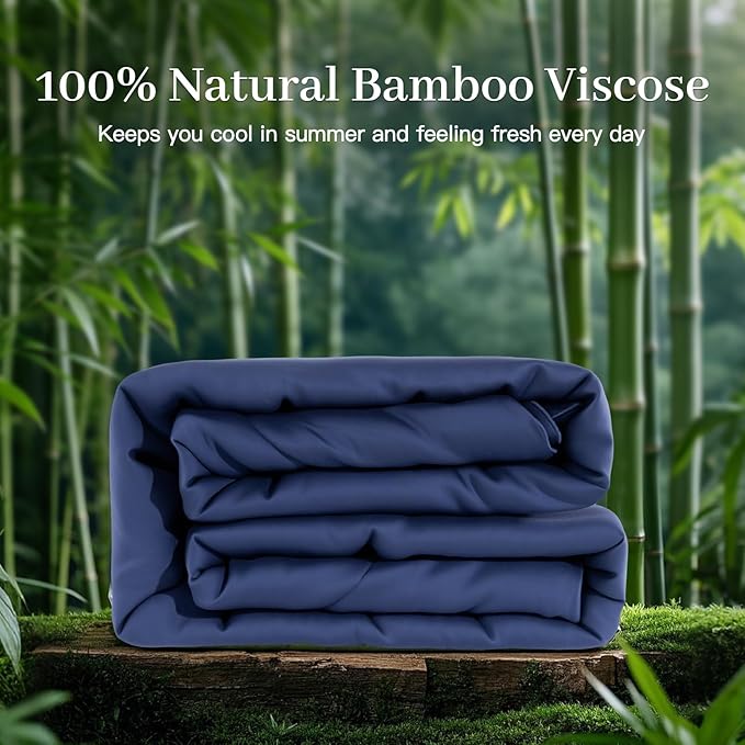 NEXHOME PRO 100% Viscose Derived from Bamboo Comforter King Size - Cooling & Moisture-Wicking Bedding - All Season Lightweight Design - Natural Organic King Duvet Insert