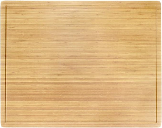 BambooMN Bamboo Burner Cover Cutting Board - 3 Ply - Extra Large - Grooved/Flat (30" x 24" x 0.75") - 2 Pieces