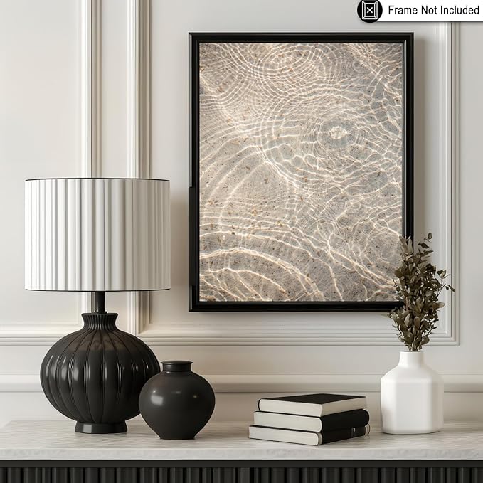 Monem Art Sunlit Ocean Water Texture Print - Minimalist Coastal Photography Poster - Wall Decor for Living Room, Bedroom or Office - 8x10 Unframed Wall Art by Mareike Bohmer