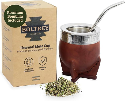 Mate Imperial – Yerba Mate Cup and Bombilla Set | Handmade Argentina Mate Gourd | Stainless Steel Mate Mug for Tea Lovers | Unique Cultural Gift (CUSCO, WINE)