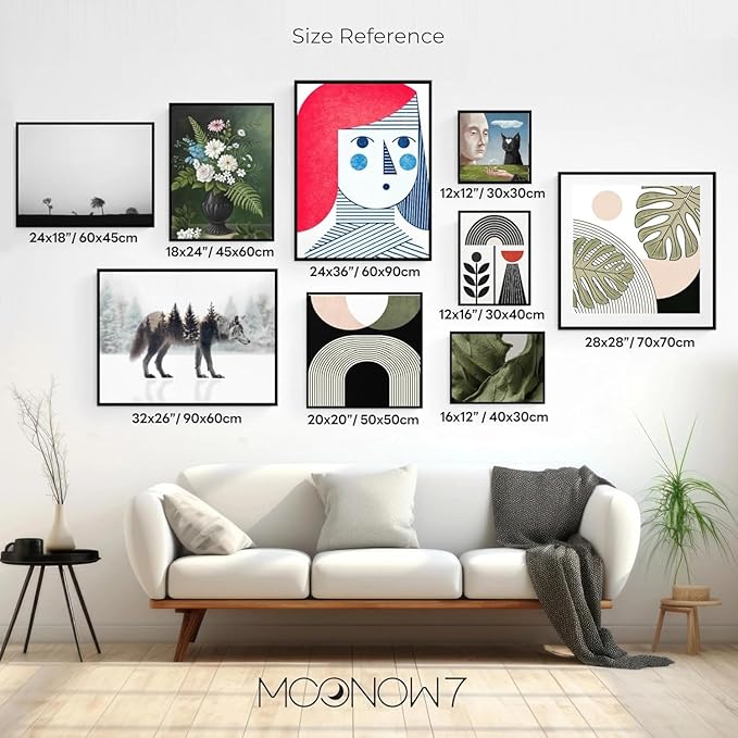 Moonow7 Earthy Geometric Wall Art Poster, Neutral Abstract Print for Living Room, Bedroom, Office, Entryway, Modern Minimalist Home Accent, Unframed Size A3 29.7 x 42 cm / 16.5X11.7