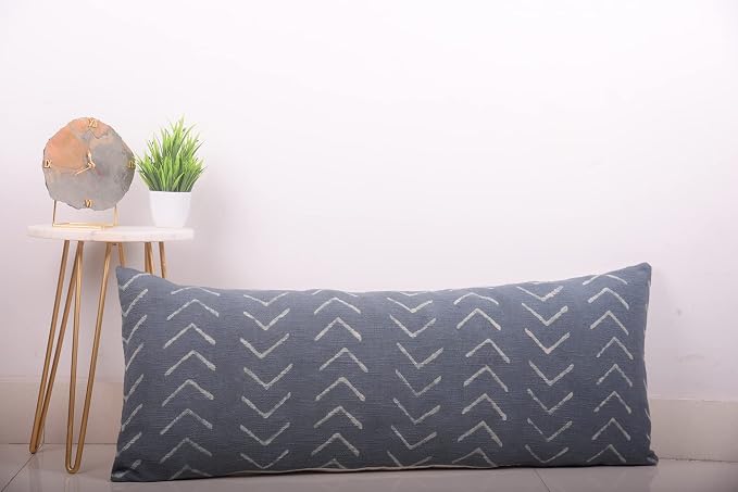 Trade Star 100% Cotton Pillow Cover 100% Cotton Pillow Cover Handmade Throw Pillow Case Back Rest Pillow Cases xHandloomed Decorative Cushion Oblong (Dark Grey Phoenix,14X36 Inch)