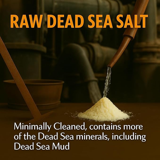 Aromasong RAW Natural Dead Sea Salt (5 LB.) with RAW Dead Sea Salt Infused with Natural Lavender Essential Oil (2.43 lb.) - Bath Soak for Women & Men with Tired Muscles & Skin Issues.