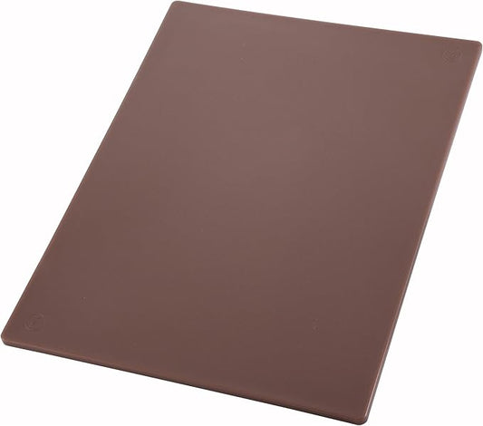 Winco Heavy-Duty Plastic Cutting Board, 12" x 18" x 1/2", Brown
