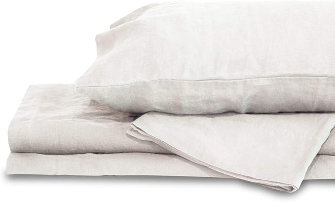 Delilah Home Queen Pillow Cases - 100% Organic Hemp GOTS Vegan, 180 GSM 400 Thread Count Soft Hypoallergenic Queen Size Pillow Cases, Machine Washable Hemp Fabric, Made in Portugal - Set of 2 White