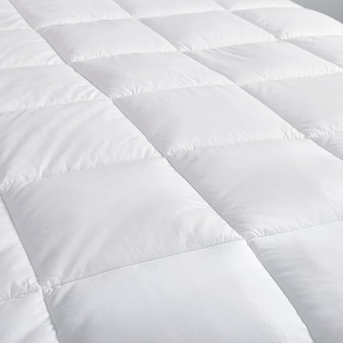 Luxurious King/California King (Cal King) Hard-to-FIND 90 Oz Fill Weight Goose Down Alternative Comforter, 100% Egyptian Cotton Cover, 750 Fill Power, Solid White Color
