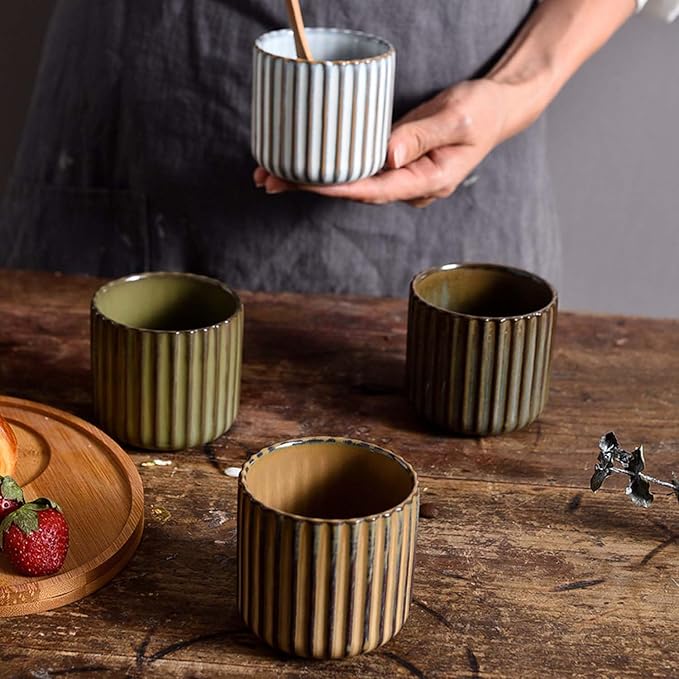 Japanese retro ceramic teacups, wine cups, water cups, restaurants, home offices white