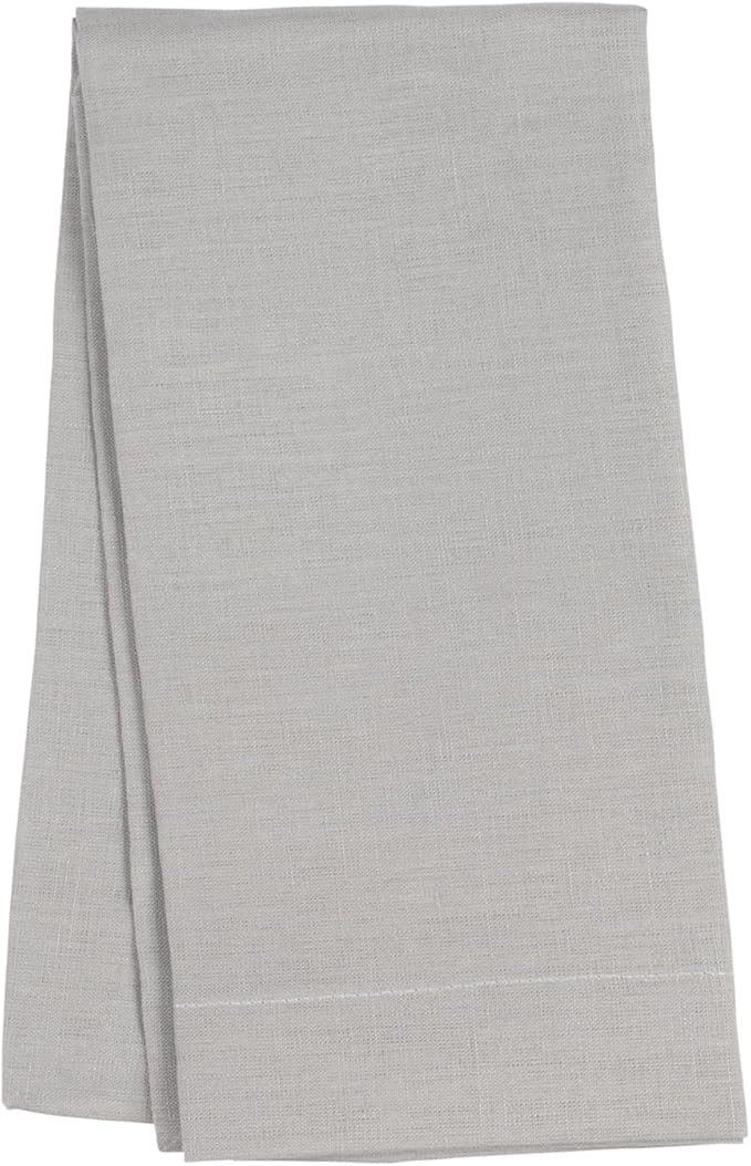 Huddleson Silver Grey Linen Napkin 20x20 (Set of Four) Luxury Italian Linen Napkin Sewn in US