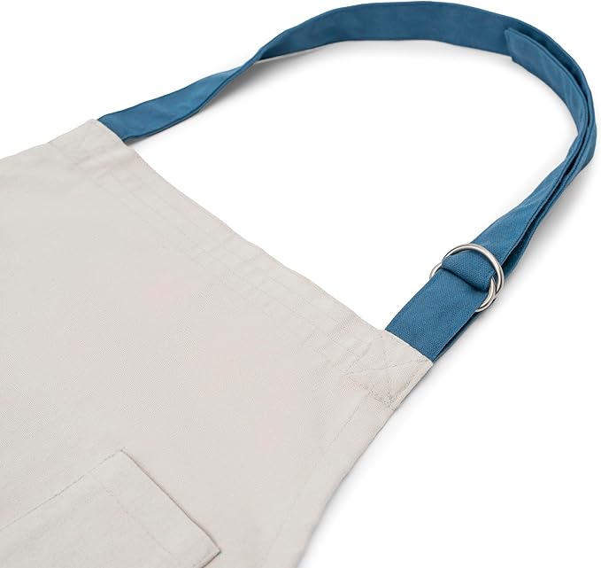 Cotton Canvas Apron for Women & Men – Adjustable Neck Strap & Waist Ties with Pockets