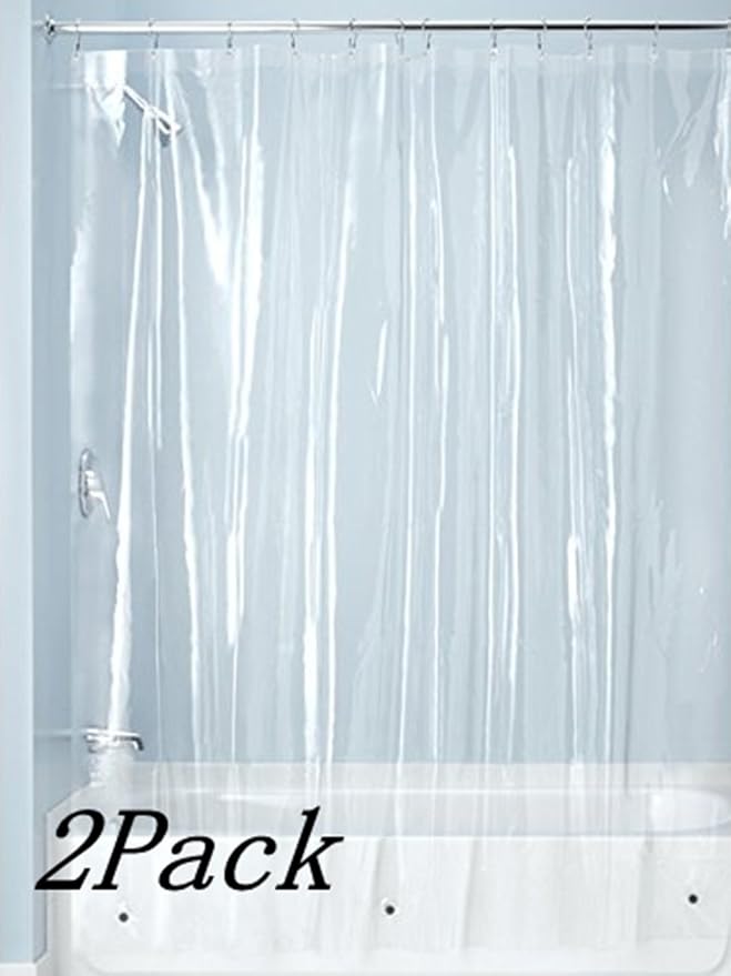 Ghooss PEVA 4G Shower Curtain Liner (Pack of 2),Bathroom Liner,72 Inch by 72 Inch - Clear