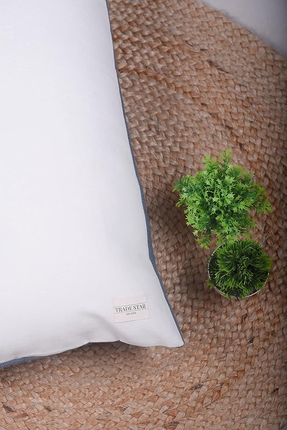 Trade Star Farmhouse Throw Pillow Case 100% Cotton Decorative Pillow Cover Modern Oblong Pillow Shams for Bed Handloomed Lumbar Back Rest Cushion Cover (Dark Grey Snow 12X24 INCHES)