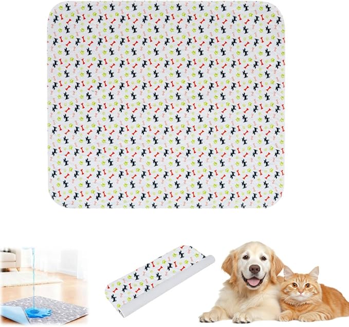 Puppy Pads with Pheromones,Washable Puppy Pee Pads for Dogs,Reusable Puppy Pads Washable for Dogs & Cats, Washable,Durable Leak-Proof & Anti-Slip Pet Training Pads for Home & Trave(White,M)