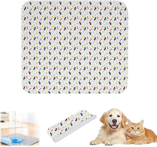Puppy Pads with Pheromones,Washable Puppy Pee Pads for Dogs,Reusable Puppy Pads Washable for Dogs & Cats, Washable,Durable Leak-Proof & Anti-Slip Pet Training Pads for Home & Trave(White,M)