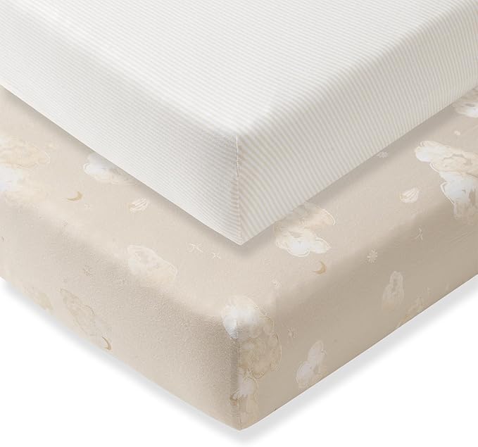 Burt's Bees Baby Organic Cotton Fitted Crib Sheet, Breathable Baby Bedding, Infant and Toddler Bed Sheet for Boys and Girls