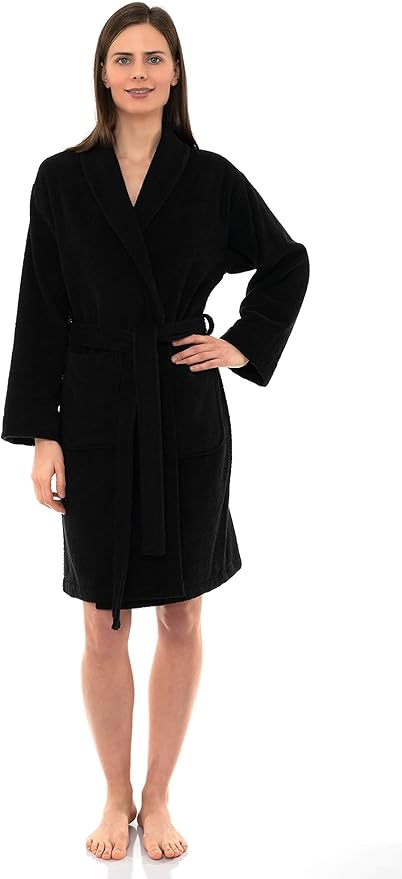 TowelSelections Women’s Robe, 100% Cotton Short Terry Shawl Bathrobe