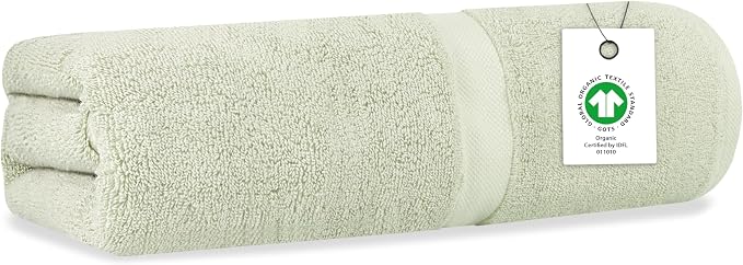 Organic Cotton Luxuriously Plush Bath Sheet | GOTS & Oeko-TEX Certified | Premium Hotel Quality Towels | Feather Touch Technology| 650 GSM Long Staple|Soft, Quick Dry & Ultra-Absorbent 36"x70"