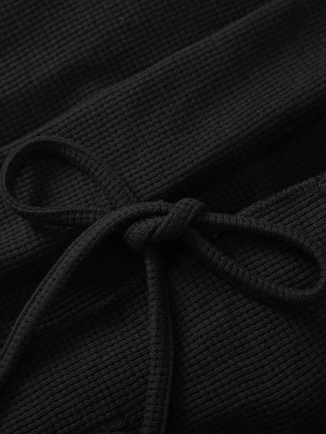 Latuza Men's Waffle Knit Hooded Robe Lightweight Bathrobe