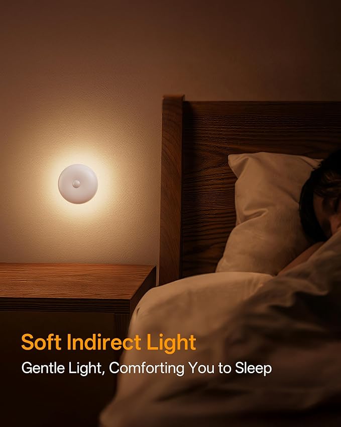 Homelist 2026 New 1500mAh Indirect Lighting Night Light, Bedside Table Lamp, Dimmable Rechargeable Motion Sensor Lights Indoor for Bedroom Nightstand, Cabinet, Porch, Hallway, Stairs, 6 Pack