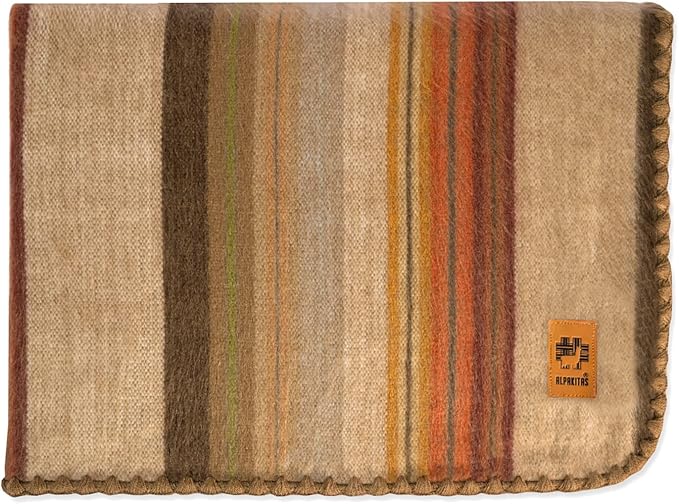 ALPAKITAS Alpaca Wool Blanket - Twin Size Bed Blanket - Alpaca Throw Blanket - Best Gift & Warm Blanket, Lightweight, Couch Blanket or Camp - Outdoor Blanket - 75 x 38 Inches (Brown)
