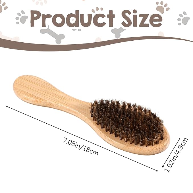 Soft Boar Bristle Dog Brush for Short Haired Dogs Gentle Grooming and Deshedding Tool Wooden Handle Ideal Pet Hair Brush Puppy Essentials for Grooming and Shedding