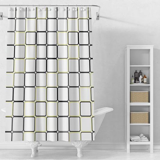 TIKABC Shower Curtain Liner, 4G PEVA Shower Liner, Plastic Waterproof Shower Curtains, 72x72 inch with Grommet Holes 3 Magnetic Weights