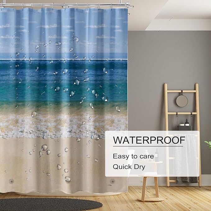 TIKABC Shower Curtain Liner, 4G PEVA Shower Liner, Plastic Waterproof Shower Curtains, 72x72 inch with Grommet Holes 3 Magnetic Weights