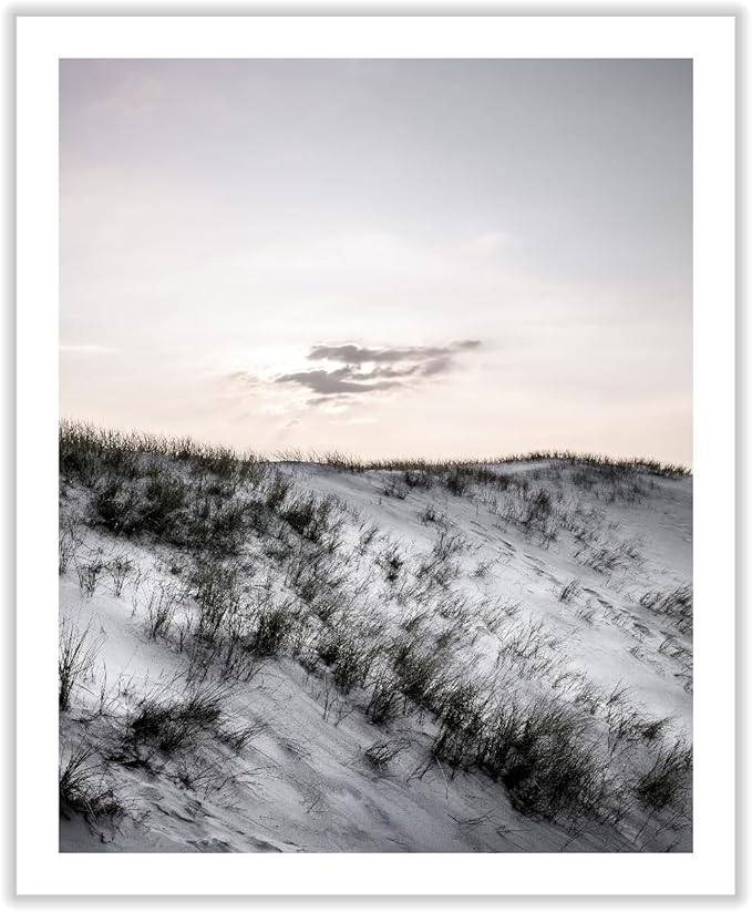 Monem Art Snowy Sand Dunes Landscape Print - Minimalist Winter Nature Poster - Wall Decor for Living Room, Bedroom or Office - 24x32 ROLLED CANVAS Wall Art by Mareike Bohmer