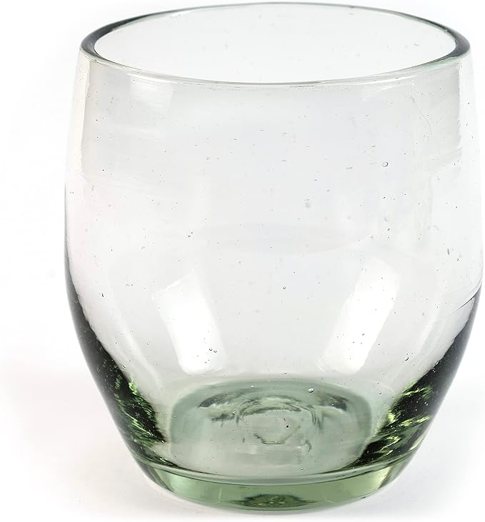 9 oz Hand Blown Mexican Drinking Glasses - Set of 6, 9 fl oz each, Clear