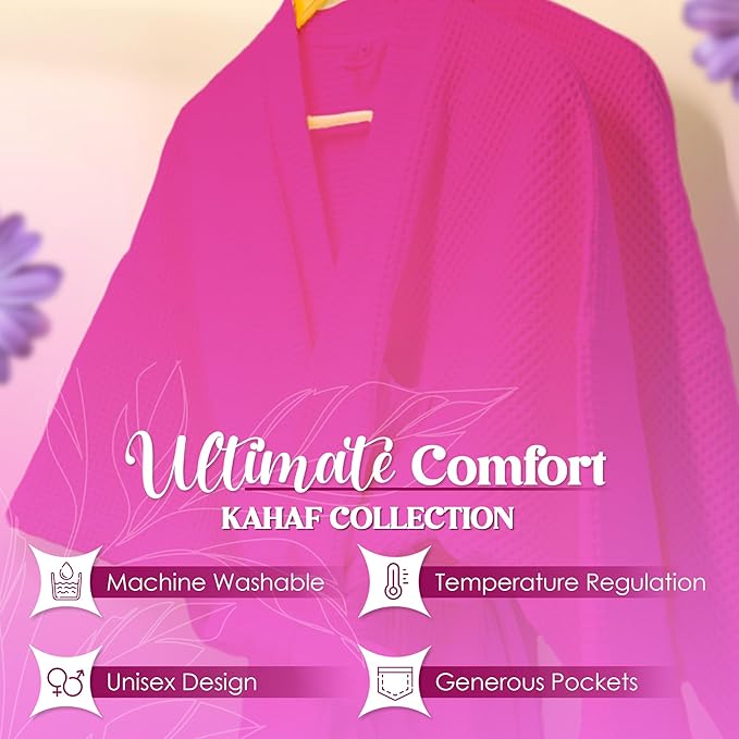 Waffle Knit Lightweight Kimono Spa & Bath Robes for Women and Men - Quick Dry - Soft
