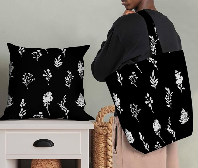 Soimoi Lightweight Cotton Voile Fabric, Black - Floral Print, Unstitched Material - 42 Inch Width, Ideal for Making Summer Dresses, Blouses, Lingerie, Sheer Curtains, Garment Linings, 1 Yard