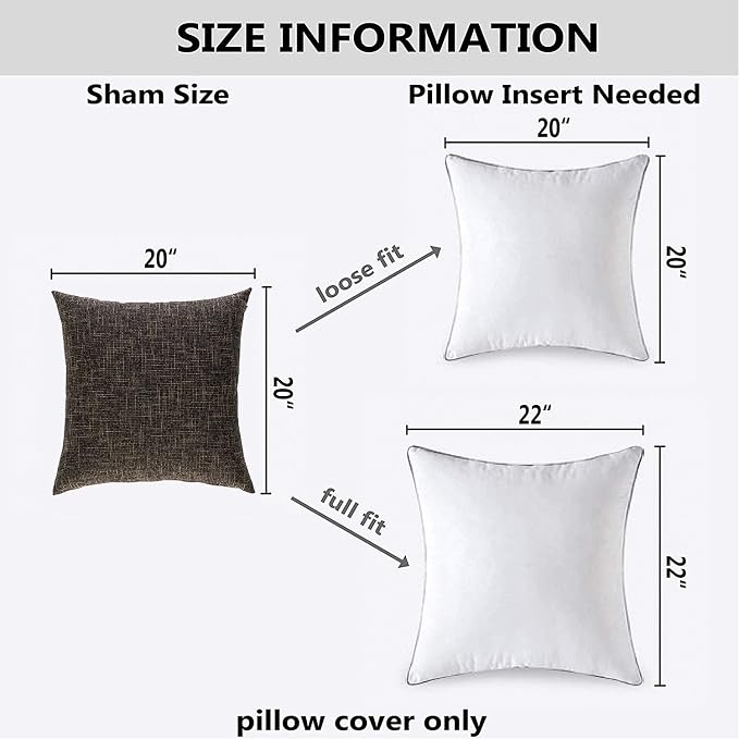 Kevin Textile Linen European Throw Pillow Sham Super Soft Star Cushion Cover for Bench, 20"x20" (50x50cm), Black Gold