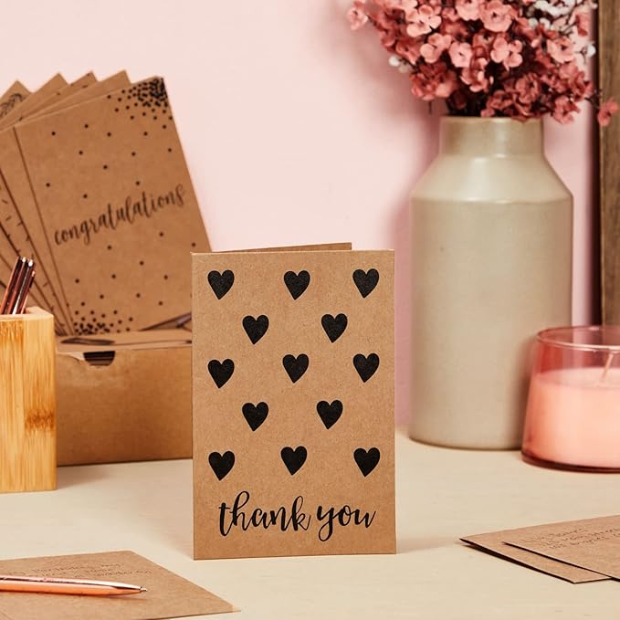 Best Paper Greetings Blank Cards & Envelopes Assortment - 36-Pack, 4 x 6 In Kraft Paper - Card Assortment Pack for All Occasions & Mixed Designs