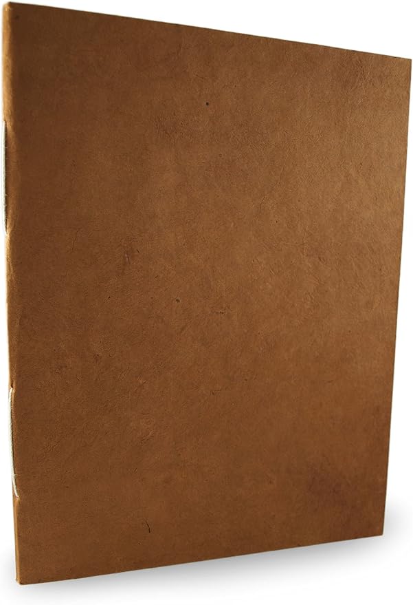 Nepali Companion 8.5x11 inch Notebook with Handmade Paper and Vegetable-Dyed Softcover, Vintage Composition Notebook for Office, School, and Home, Handcrafted in Nepal (Large, Terra Cotta)