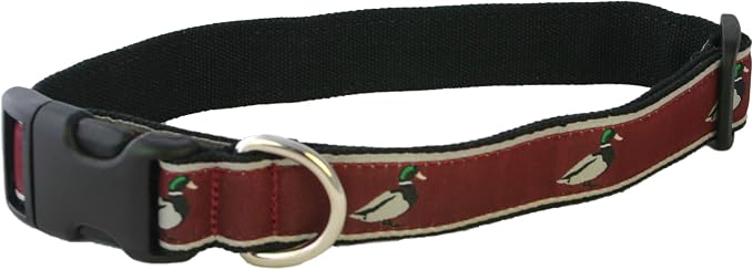 The Good Dog Company- Hemp Dog Collar Hunting and Fishing - Mallard and Fly … (X-Large (Fits 25"-30" Neck), Crimson Mallard)