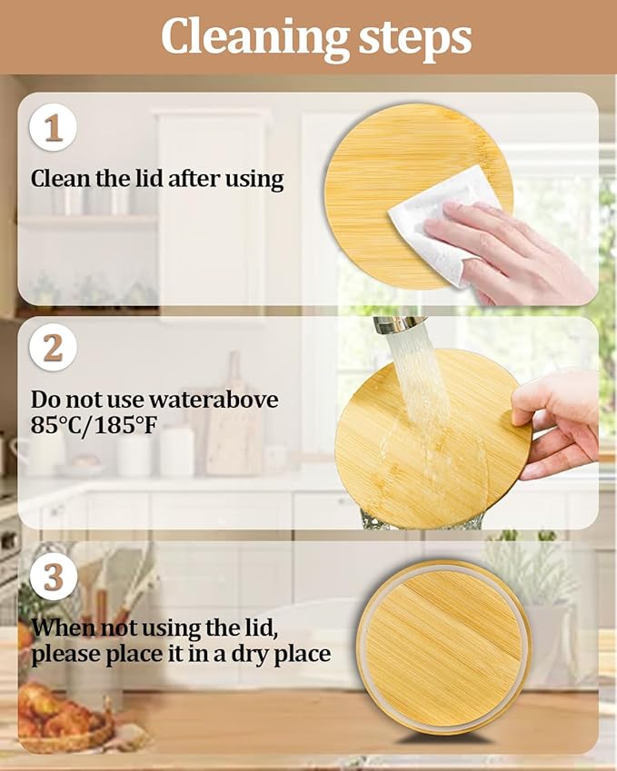 Replacement Wooden Lids for Pyrex, Anchor Hocking Glass Containers, Bamboo Lids for Pyrex Glass Bowls, Bowl Covers with Leakproof Silicone Gasket 1CUP*2+2CUP*3+4CUP*2+7CUP*2