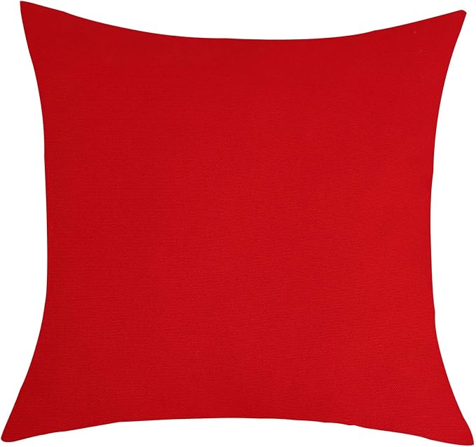 TangDepot 100% Cotton Solid Throw Pillow Cover 12x18 Red | 100% cotton, same-color zip, machine wash & air dry. For living room, bedroom, office, car. 42 colors, 83 sizes. Cover only.