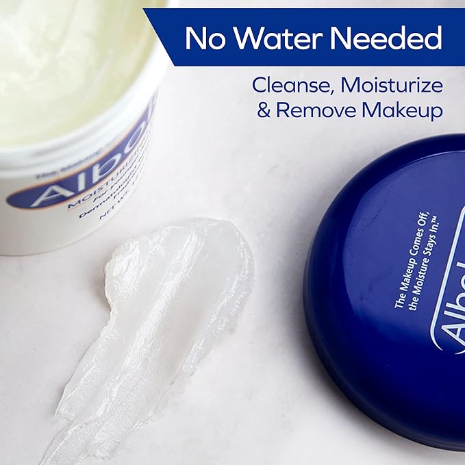 Albolene Moisturizing Cleanser & Makeup Remover Balm, Fragrance-Free Facial Cream for Cleansing & Hydration, Multi-Use Skincare for All Skin Types, No Harsh Chemicals, 12 oz (Pack of 2)