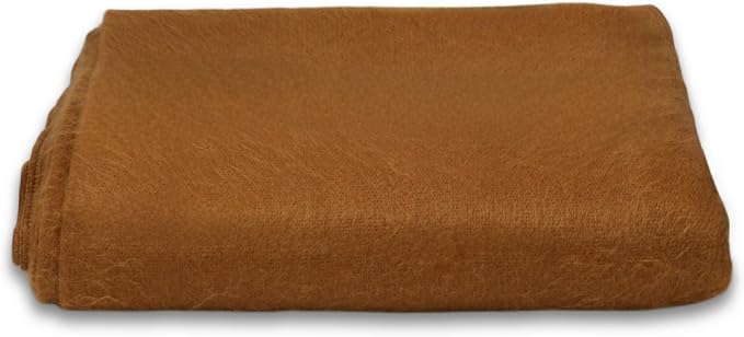 Alpaca Wool Throw Blanket | 65" x 85" | Warm, Ultra-Soft, Breathable, Non-Itchy Blanket-Throw | Hypoallergenic and Beautiful Fabric (Camel)
