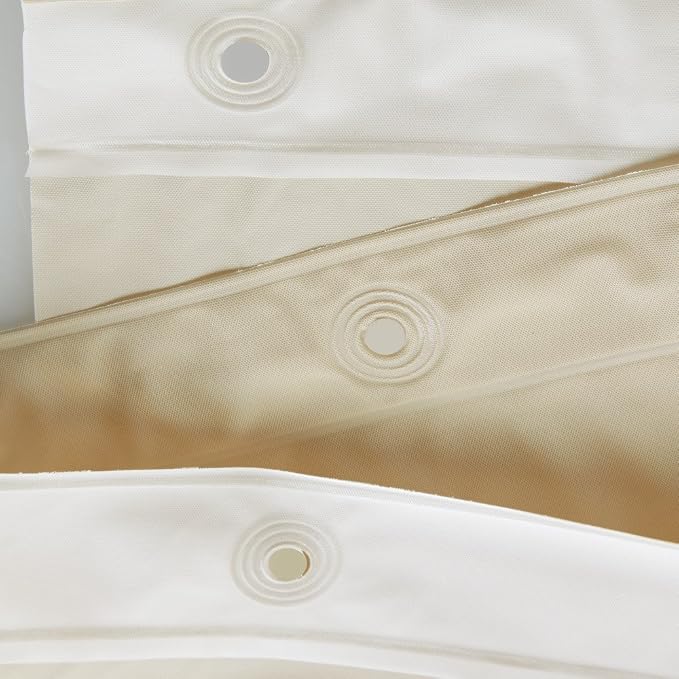 iDesign PEVA Shower Curtain Liner, Plastic Shower Curtain for use Alone or With Fabric Curtain - Sand