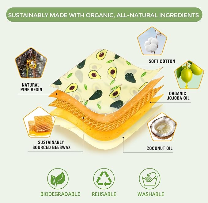 Beeswax Wrap ROLL (13" x 40") - Cut-to-Size Reusable Food Wraps, DIY Customizable Beeswax Food Wrap for Bread, Sandwiches & Bowls, Eco Friendly Sustainable Zero Waste Plastic Free Storage