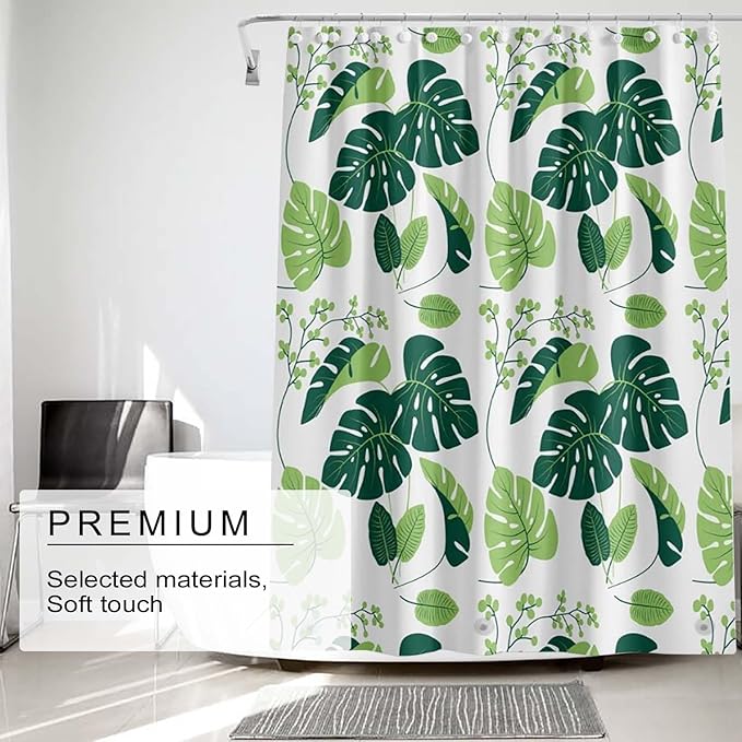 TIKABC Shower Curtain Liner, 4G PEVA Shower Liner, Plastic Waterproof Shower Curtains, 72x72 inch with Grommet Holes 3 Magnetic Weights
