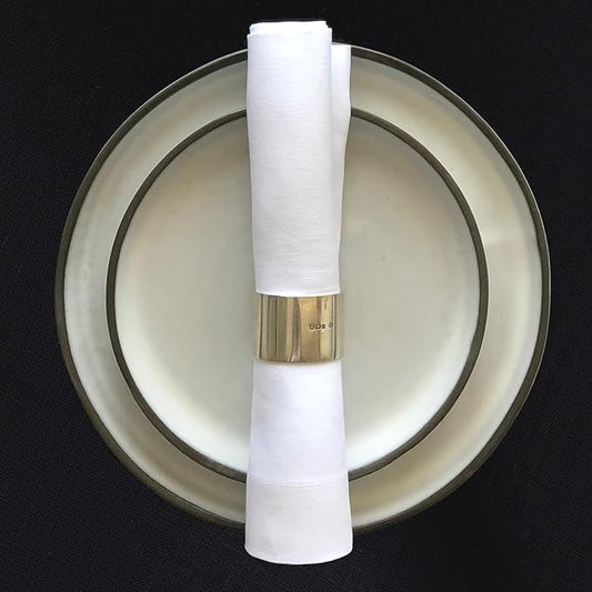 Huddleson White Linen Napkin 20x20 (Set of Four) Luxury Italian Linen Napkin Sewn in US
