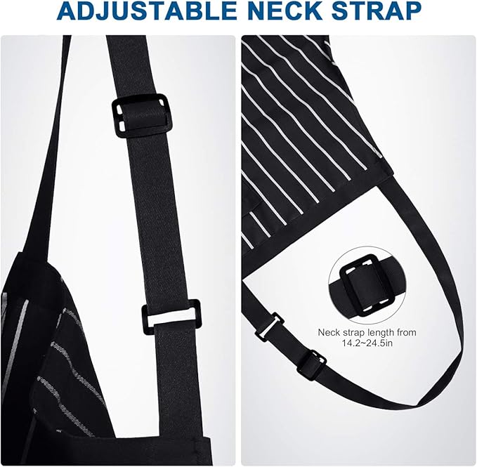 Syntus Apron for Men Women, Adjustable Cooking Kitchen Chef Aprons with 2 Pockets